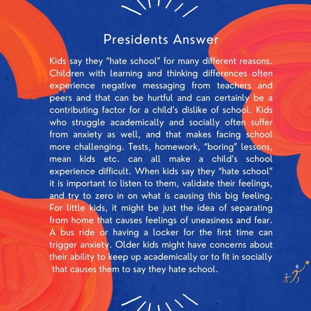 Why does my child hate school, especially during backtoschool time